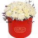 Red and White Box Bouquet