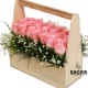 Pink Rose Handle Basket