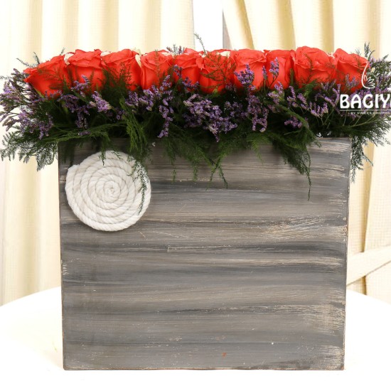 Roses and Wooden Box