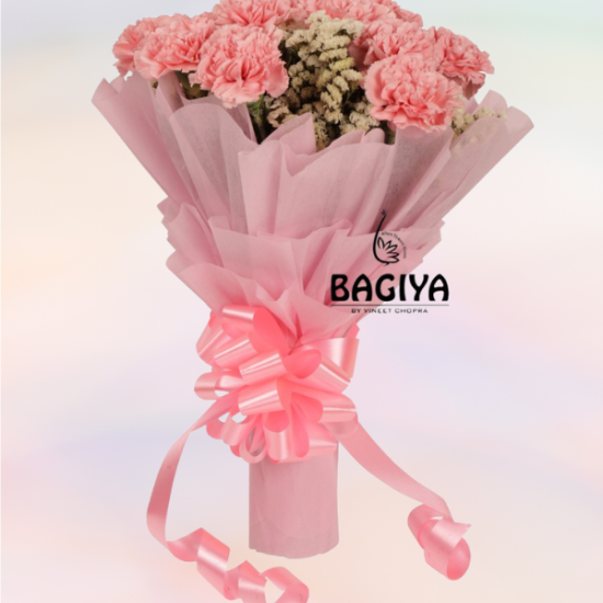 15 Baby Pink Carnations Bunch