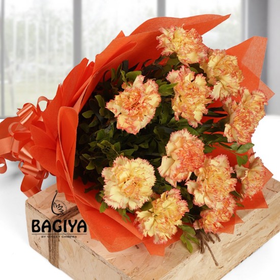 Orange Carnations Bunch