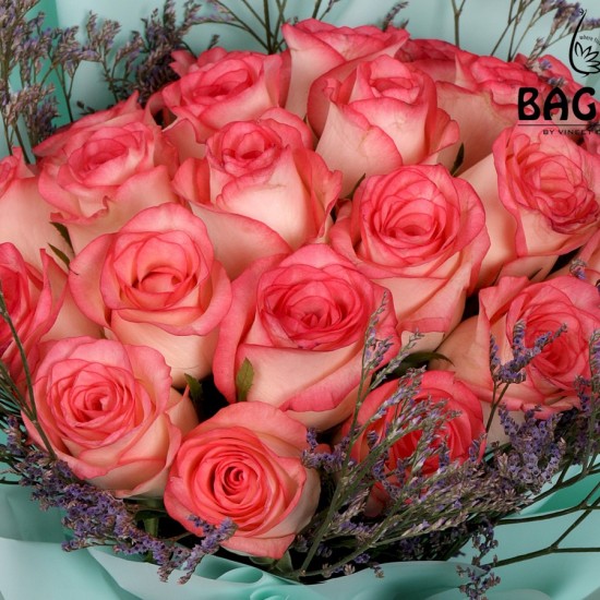 25 PINK ROSES BUNCH 