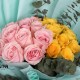 20 PINK YELLOW ROSES BUNCH