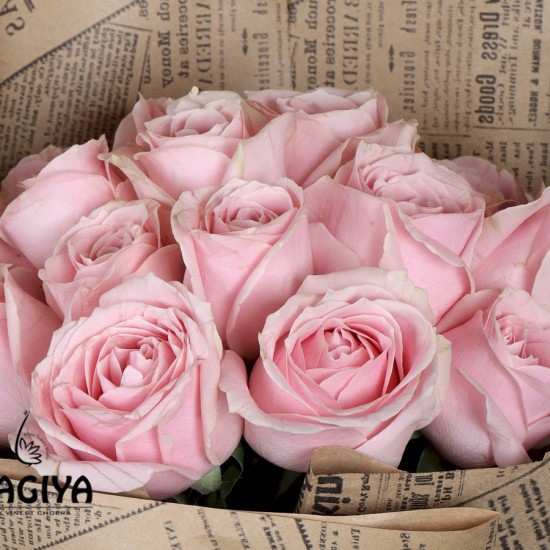 20 PINK ROSES BUNCH FLOWERS