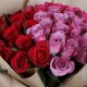 60 PINK PURPLE RED ROSES BUNCH