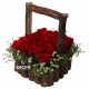 25 ROSES HANDLE BASKET