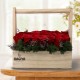 21 RED ROSES HANDLE BASKET 