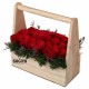 21 RED ROSES HANDLE BASKET 